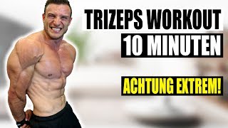 10 Minuten Trizeps Workout für Zuhause  Kombinationsworkout für Qualitätsmuskulatur  Sascha Huber [upl. by Urbanus546]