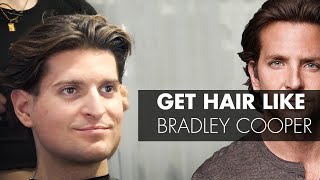 Bradley Coopers sweptback layered hairdo How to get the medium long mens haircut amp hairstyle [upl. by Galligan]