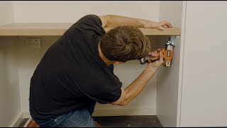 how to create a floating desk and open shelves [upl. by Witte768]