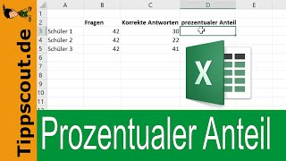 Excel Prozentualer Anteil schnell ausgerechnet SCHNELLANLEITUNG [upl. by Onairot]