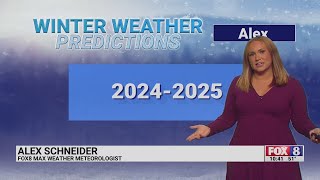 FOX8 Meteorologist Alex Schneider makes her 20242025 winter weather predictions [upl. by Ahsiekar]