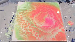 101 Acrylic Straight Pour with Folk Art Glow in the Dark Paint  No Silicone [upl. by Corel]