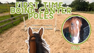 FIRST CANTER POLES AND COURSE  GOPRO RIDE WITH ME [upl. by Yleen214]