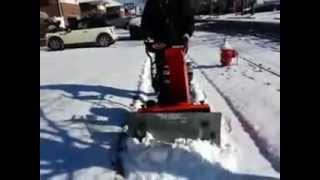 SNOW BLOWERS ARIENS 24quot WITH SLUSH PLOW REMOVING 2quot LIGHT SNOW [upl. by Ailisec]