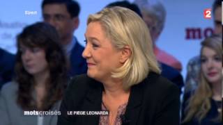 VIDEO  Affaire Léonarda  Marine Le Pen FN Mots croisés 211013 [upl. by Farnham]