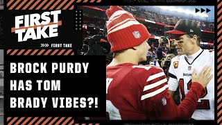 Brock Purdys got TOM BRADY VIBES ⁉️ Stephen A doesnt wanna hear Michael Irvins take  First Take [upl. by Adiaj]