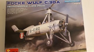 FOCKE WULF C30A from MiniArt 135  UNBOXING  41018 [upl. by Felicia]