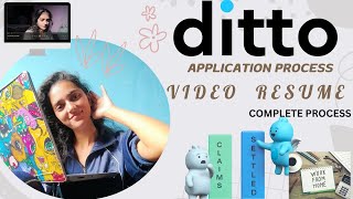 DITTO Video Resume Application process  Work from home Ditto Insurance Advisor job [upl. by Dlanod]