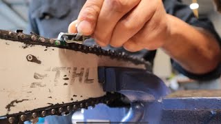 Chainsaw blade sharpening  ASMR [upl. by Tryck722]