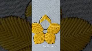 flower embroidery  Fishbone flower embroidery tutorial Rup Handicraft youtubeshorts embroidery [upl. by Anneres480]