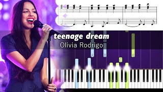 Olivia Rodrigo  teenage dream  Accurate Piano Tutorial with Sheet Music [upl. by Stearn]