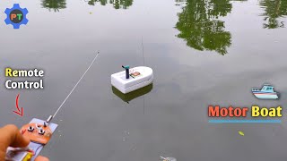 Remote Control Motor Boat 🛥️  How To Make Remote Control Boat At Home  DIY RC Boat [upl. by Aerdna]