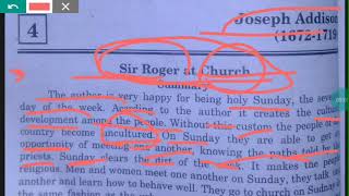 Sir Roger At Church By Joseph Addison Full Summary In Hindi [upl. by Nilerual]