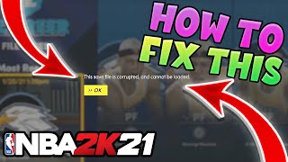 HOW TO FIX THE SAVE FILE CORRUPTED GLITCH IN NBA 2K21 NEXT GEN [upl. by Westbrooke]