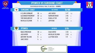 Queensland Premier Cricket  Bulls Masters Two Day  Round 14  Ipswich v Sunshine Coast  Day 1 [upl. by Graig602]