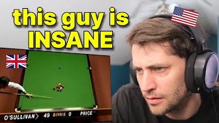 American reacts to Fastest 147 in Snooker History Ronnie OSullivan [upl. by Aldarcie]