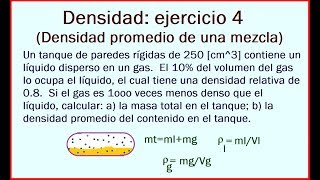 Densidad Ejercicio 4 masa volumen y densidad de una mezcla [upl. by Anabahs784]