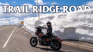 The Best Motorcycle Ride in Colorado Trail Ridge Road Covered in SNOW Rocky Mountain National Park [upl. by Gemma]