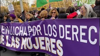 Movimiento Feminista de Madrid se manifiesta en el 8M [upl. by Eedeed868]