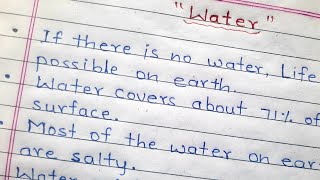 Water  Essay on water  10 lines on water in english [upl. by Lenwood378]