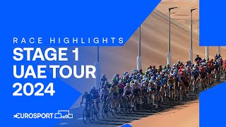 A DAY FOR THE SPRINTERS 🔥  Stage 1 Highlights UAE Tour 2024  Eurosport Cycling [upl. by Lisette]