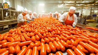 Whats REALLY Going on Inside the Biggest Sausage Factory in the World Sausages Factory Process [upl. by Marozik]