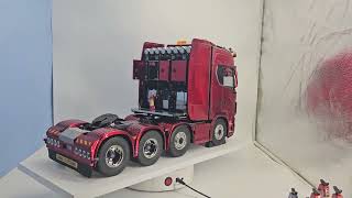 114 tamiya scania 8x4 red overcoating ver [upl. by Latoye196]