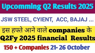 Upcomming q2 result this week 21 october q2 result 2025 stock market latest news 150 companies [upl. by Gawen725]