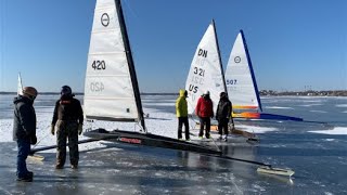 Ice boat racing on Lake Monona [upl. by Tabor]