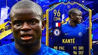 UNREAL 🔥 96 TOTY KANTE PLAYER REVIEW  FIFA 22 ULTIMATE TEAM [upl. by Notsruht]