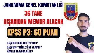 60 PUANLA JANDARMA GENEL KOMUTANLIĞINA MEMUR ALINACAK  KPSS MEMUR ALIMLARI [upl. by Olumor]