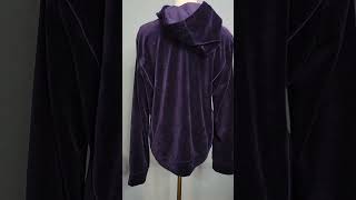 Lauren Ralph Lauren Womens L Purple Velvet Velour Hoodie Full Zip Gold Hardware and a Logo [upl. by Canotas118]