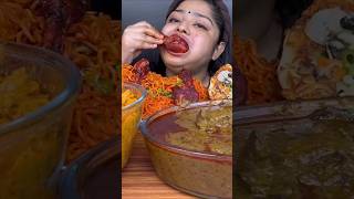 ASMR eating spicy chicken kaleji currty and veg maggi butter chicken pizza tandoori chicken [upl. by Samuel]