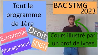 Bac STMG  le programme de première à réviser économie droit et management [upl. by Tray]