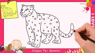 Come disegnare un leopard giaguaro FACILE passo per passo per bambini [upl. by Odrude93]