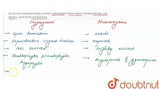 a How would you differentiate between organisms belonging to subkingdoms Cryptogams and Phaner [upl. by Heriberto]