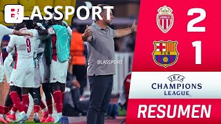 BARCELONA VS Mónaco⚽ champions ANSIFLICK CONOCE EL SABOR DE LA DERROTA ERIC TARJETA ROJA [upl. by Romain47]