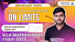 bca Important Questions on Limit  important for exam2023  ratnakarsir pandeysir [upl. by Anaiq]