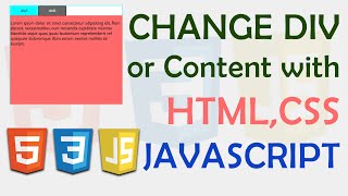 change div on button click with HTML CSS and JAVASCRIPT [upl. by Adekram]