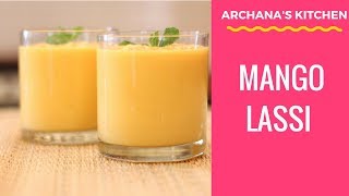 Mango Lassi Recipe Yogurt Smoothie by Archanas Kitchen [upl. by Nodyroc526]