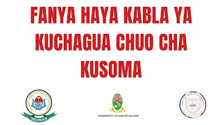 FANYA HAYA KABLA HUJACHAGUA KOZI YA KUSOMA CHUO KIKUU [upl. by Lore327]