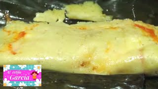 Cómo hacer Tamales en hoja de Plátano🍅🧀Tamales de masa CocidaReceta FácilComida Mexicana [upl. by Irma]