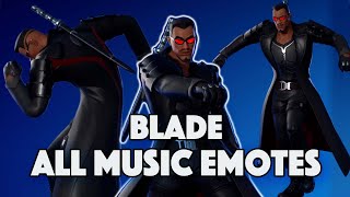 Blade Dances All Emotes That We Have  FORTNITE x MARVEL [upl. by Nolos]