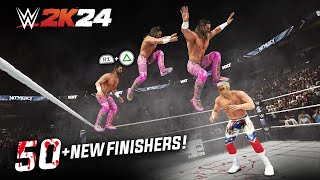 WWE 2K24 50 Coolest NEW Finishers and Moves [upl. by Hsihsa]