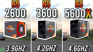 Ryzen 5 2600 vs Ryzen 5 3600 vs Ryzen 5 5600X [upl. by Nywra]