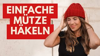 Mütze häkeln für Anfänger  Beanie ohne Abnahmen einfach gehäkelt [upl. by Krawczyk51]