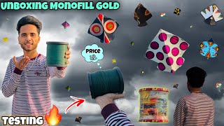 Unboxing amp Testing Monofil Gold🔥 Full Review  Best Manjha For Kite Flying😍  Kite Vlog 2023 [upl. by Shien]