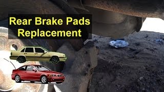 How to replace the rear brake pads so you will have good brakes Volvo BMW Jaguar etc  VOTD [upl. by Rombert]