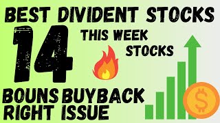 upcoming dividend stocks right issue buyback corporate actions 2024  dividend stockmarket news [upl. by Sanders]