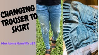 How to turn your trousers into skirt diy [upl. by Lawrence]